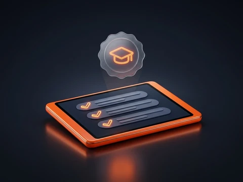 Телефон с вопросом инструктажа и бейдж сотрудника